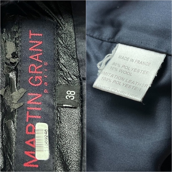 MARTIN GRANT PARIS 70s Navy Wool Blend Faux Shearling Boxy Sherpa Teddy Jacket 6 - Picture 6 of 12